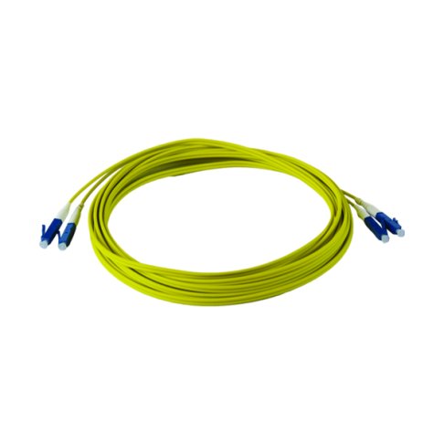 Câble Réseau Fibre Optique LC vers LC Mâle / Mâle - Duplex Monomode 9/125  LSZH - Jaune 10 m